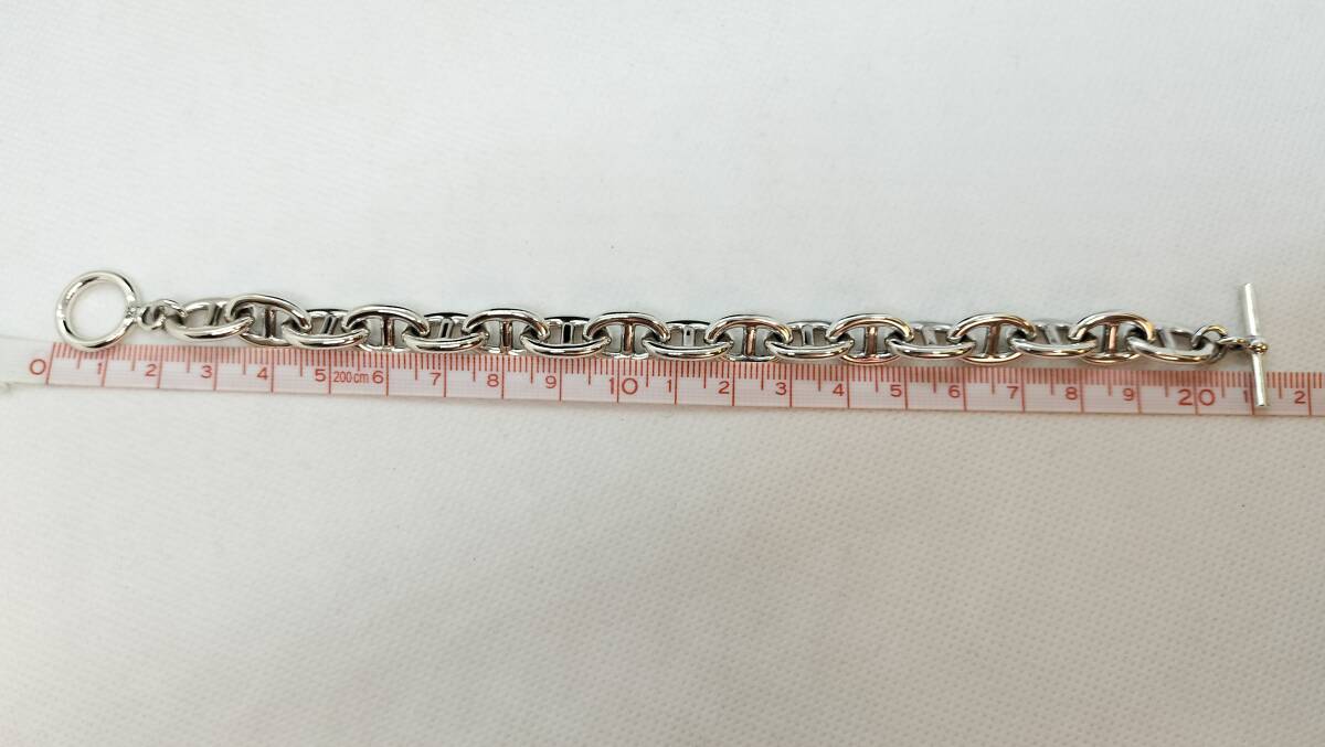 PMサイズ　シルバー925 アンカーチェーン ブレスレット　17コマ シルバー925 アンカーチェーン ブレスレット メンズ レディース