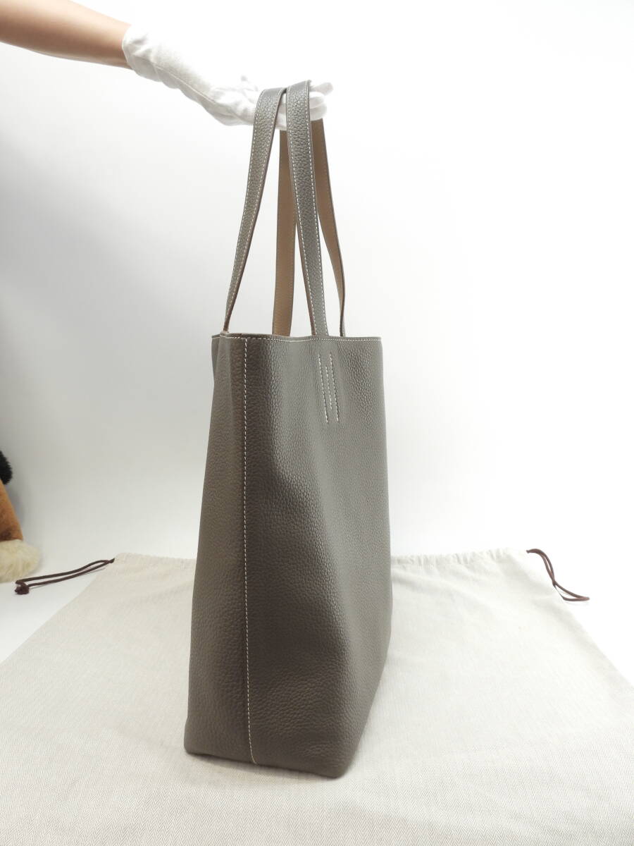 エルメス ドゥブルサンス45 トリヨンクレマンス エトープ/アルジル トートバッグ ショルダーバッグ@□Q 4_画像3