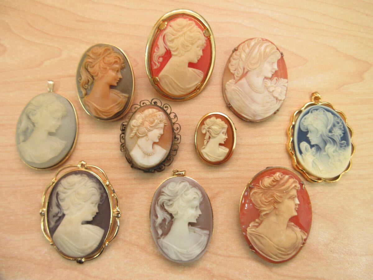 【B60】カメオ CAMEO カメオ系 シェルカメオ ブローチ など ヴィンテージ ビンテージ アクセサリー 大量 まとめ売り まとめ TIA