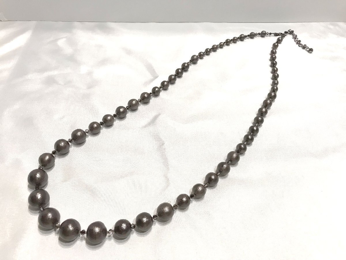 #[YS-1M] состояние хороший # Vendome Aoyama Vendome btikVB # бисер длинный колье оттенок коричневого [ включение в покупку возможность товар ]D#D