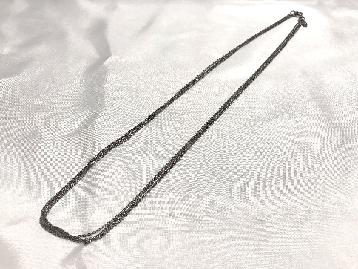 ■【YS-1】ヴァンドーム青山 ■ ヴァンドームブティック VB ネックレス 3連 ■ ブラック 黒系 全長63cm 【同梱可能商品】■D