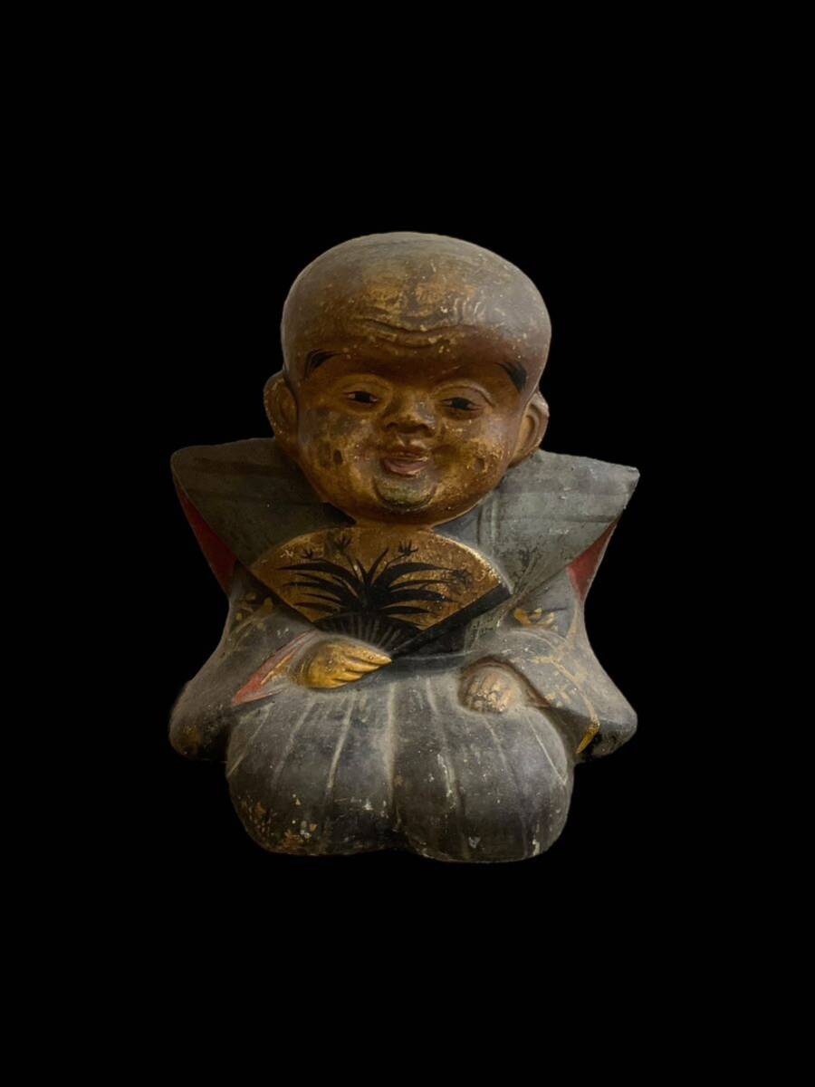 さ02/時代物 福助人形 土人形 在銘 郷土玩具 オブジェ 置物 さ02/時代物 福助人形 土人形 在銘 郷土玩具 オブジェ 置物