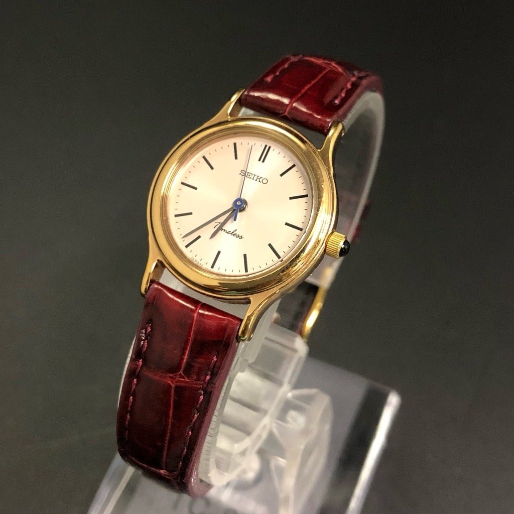 【外箱/新品電池】 SEIKO セイコー レディース 腕時計 ドレス 純正ベルト 稼働 良品 SEIKO Timeless セイコー タイムレス レディース