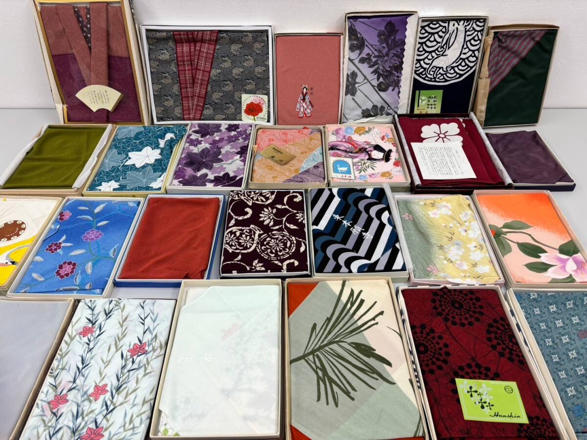 S925G 風呂敷 ふくさ 袱紗 和物小物 25点 まとめ セット 彩美 村尾特選 台付ふくさ 古布 和柄 花柄 ちりめん 茶道具 箱あり 未使用含む