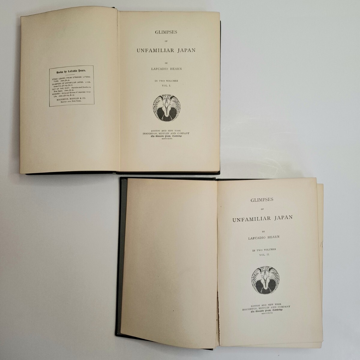 1894年 初版全2巻 小泉八雲 ラフカディオ・ハーン 『知られざる 1894年 初版全2巻 小泉八雲 ラフカディオ・ハーン 『知られざる