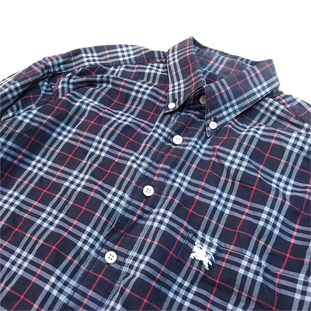 Burberry's バーバリーズ 長袖 シャツ ノバチェック 総柄 90s ヴィンテージ メンズ シャツ BURBERRY バーバリー ブラック