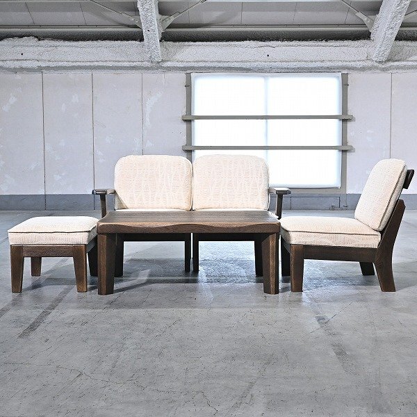 展示品 飛騨の家具 65万 イバタインテリア「KURA/蔵」ダイニング チェア オットマン オーク材 無垢 テーブル2P 1P 北欧 ibata interior