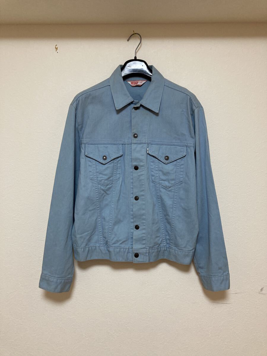 USA製 70s Levi's 70505 Gジャン 44 コットンツイル 水色 USA製 70s Levi's 70505 Gジャン 44 コットンツイル 水色