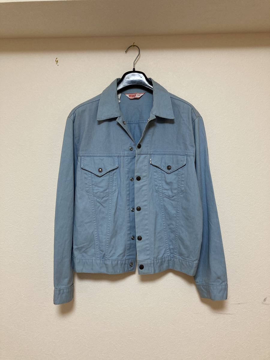 USA製 70s Levi's 70505 Gジャン 44 コットンツイル 水色 USA製 70s Levi's 70505 Gジャン 44 コットンツイル 水色