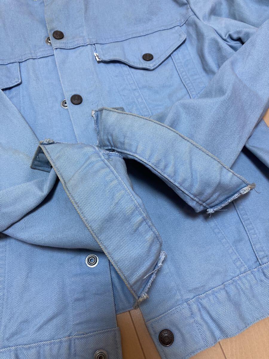USA製 70s Levi's 70505 Gジャン 44 コットンツイル 水色 USA製 70s Levi's 70505 Gジャン 44 コットンツイル 水色