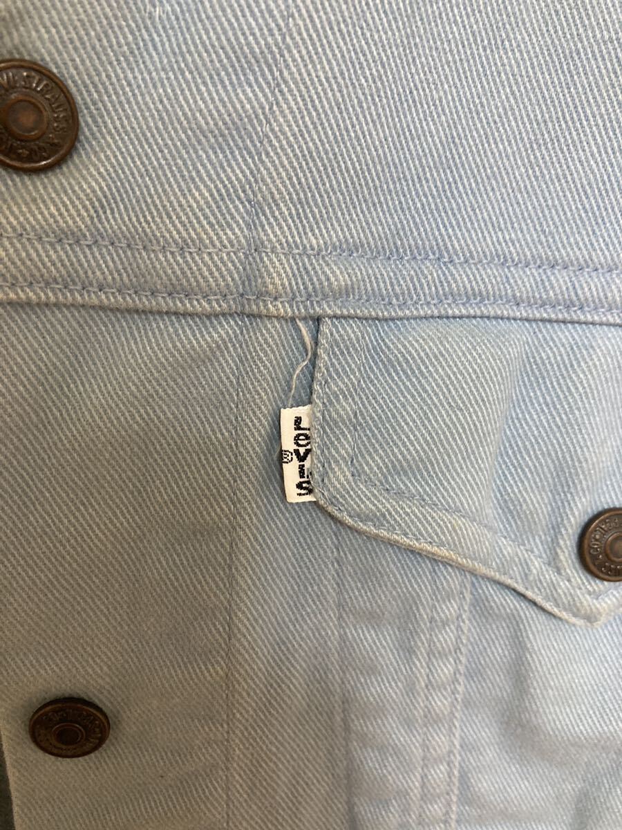USA製 70s Levi's 70505 Gジャン 44 コットンツイル 水色 USA製 70s Levi's 70505 Gジャン 44 コットンツイル 水色