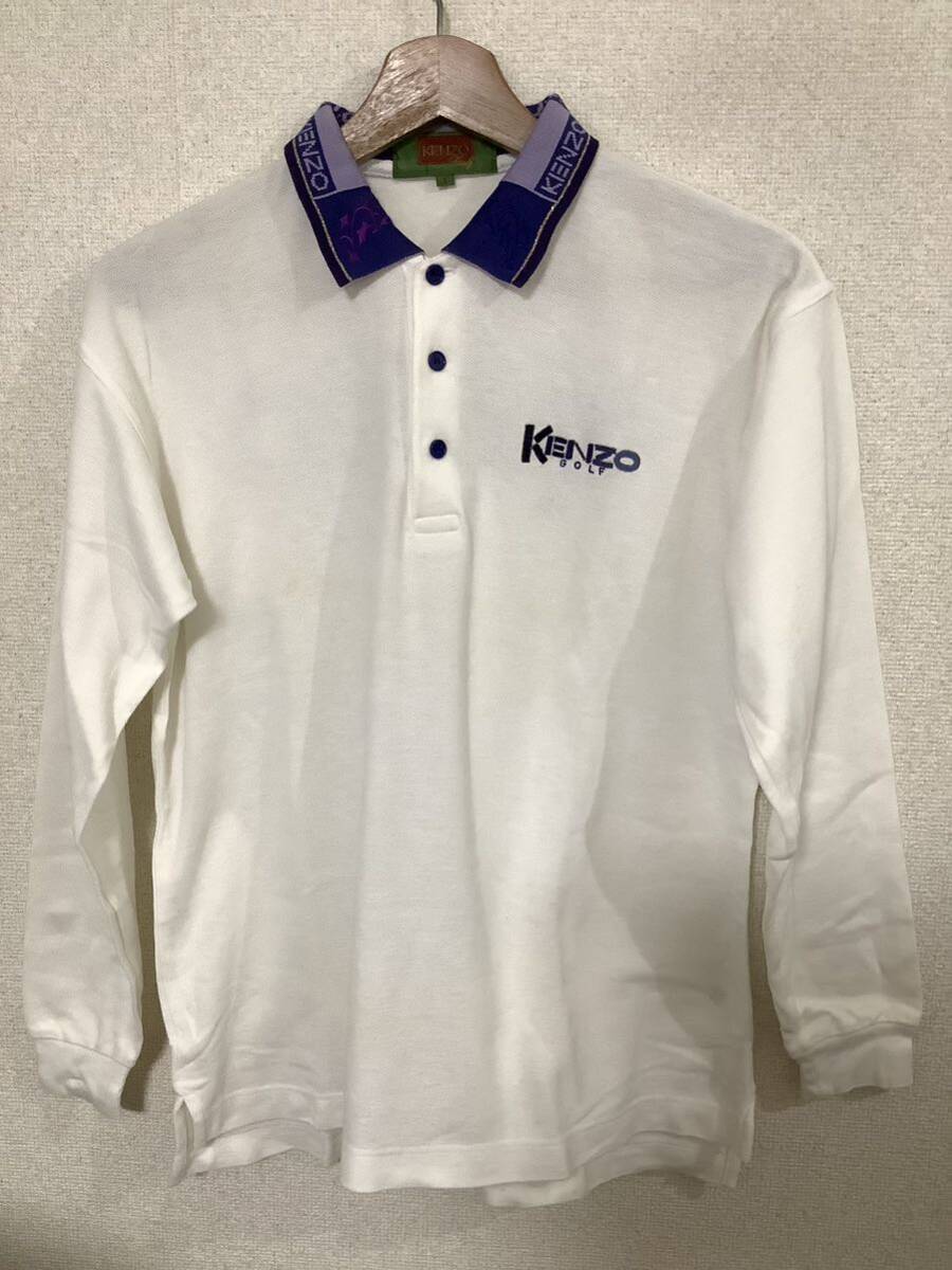 KENZO GOLF ケンゾーゴルフ　長袖ポロシャツ　ゴルフウェア　レトロ　紳士服　ハイブランド　古着　メンズ