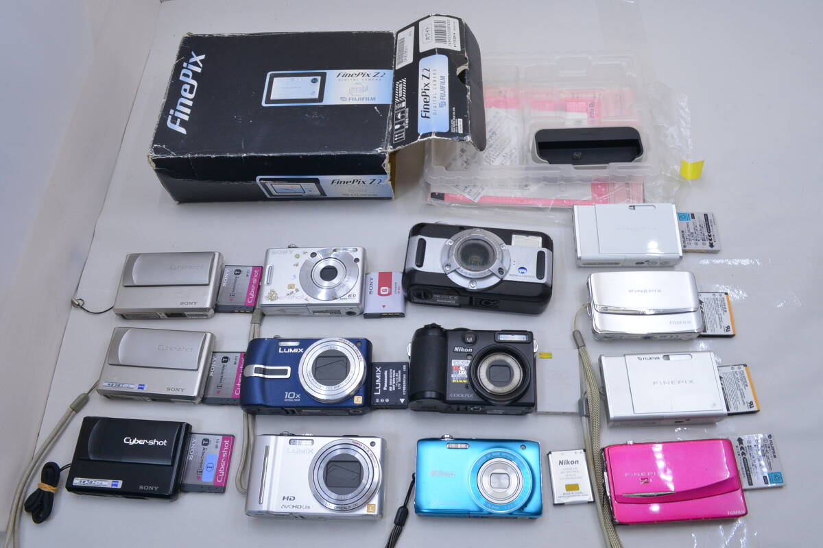 コンパクトデジタルカメラ13台まとめて SONY CyberShot/Panasonic LUMIX/NIKON COOLPIX/FUJIFILM Finepix