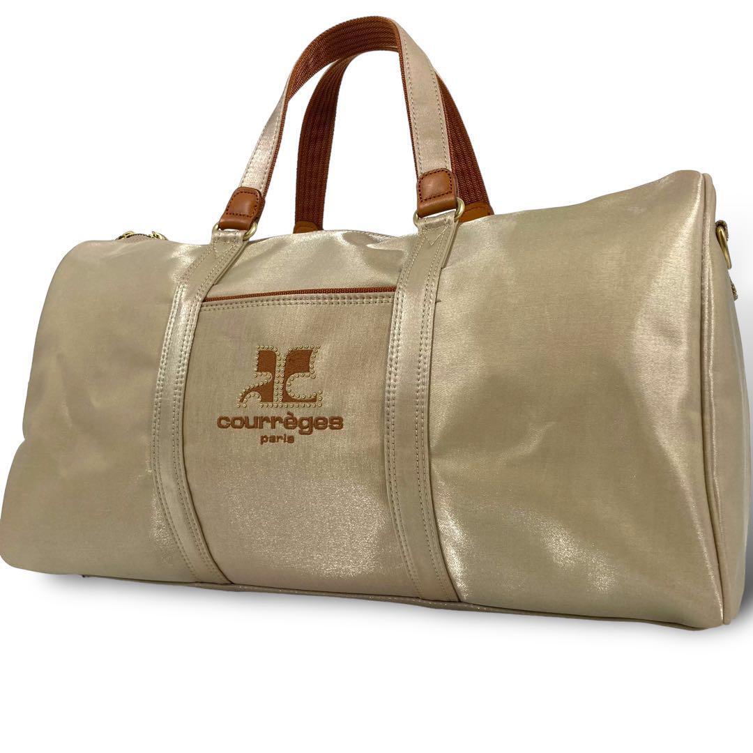 Courrèges クレージュ でかロゴボストンバッグトートバッグカバン Courrèges クレージュ でかロゴボストンバッグトートバッグカバン