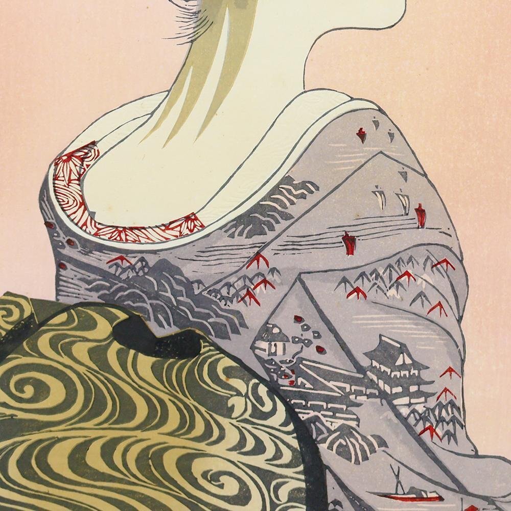 真作】【WISH】関野準一郎 木版画 10号大 直筆サイン 舞妓 〇 真作】【WISH】関野準一郎 木版画 10号大 直筆サイン 舞妓 〇