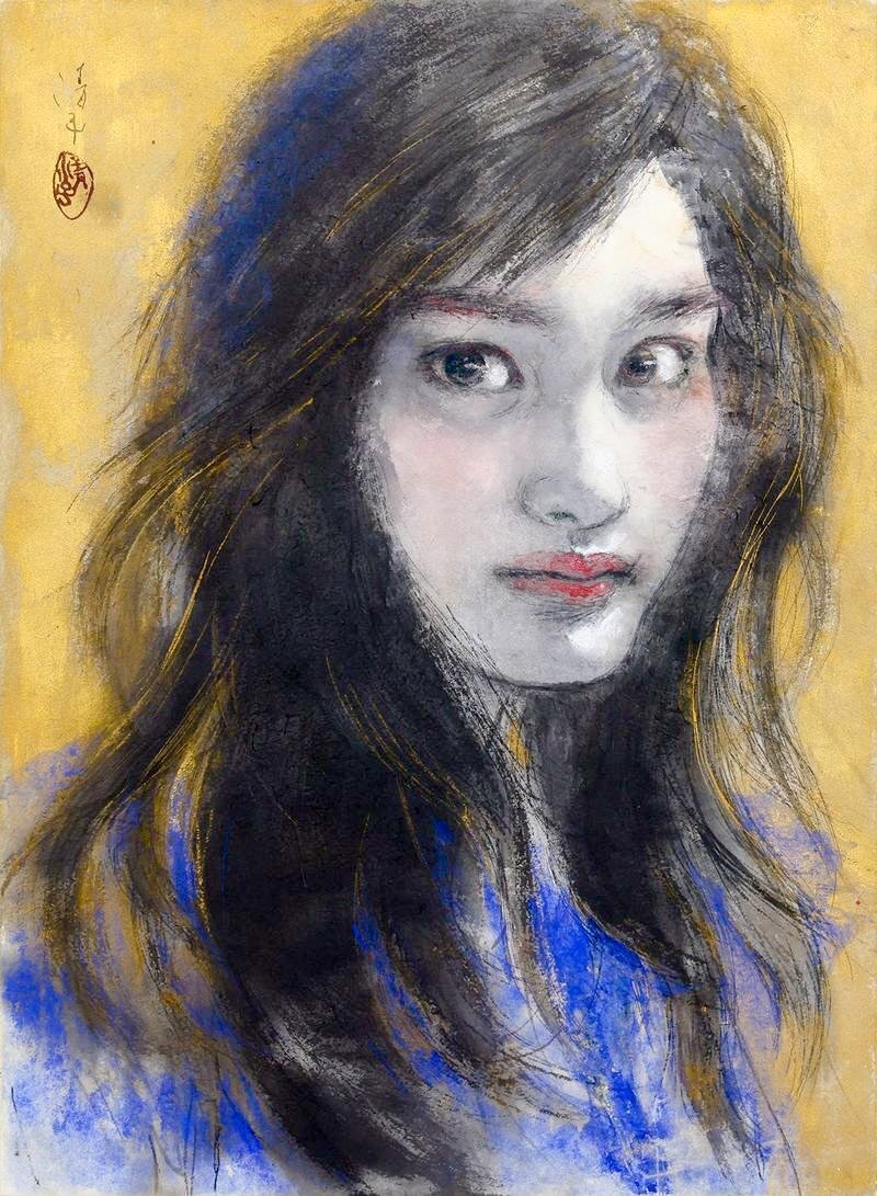 【真作】絵画 高橋美水 日本画 ツルウメモドキ 共シール S159 真作】【WISH】阿部清子「兆し」日本画 8号 2014年作 金泥 共
