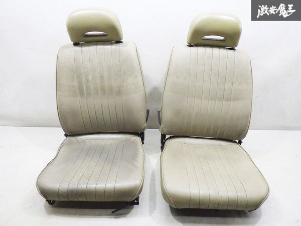 【ストア出品】スズキ 純正？ DE51V DF51V エブリイ フロント シート 左右 運転席 助手席 ベージュ系 レザー調 (右のみスライド) 棚2F-