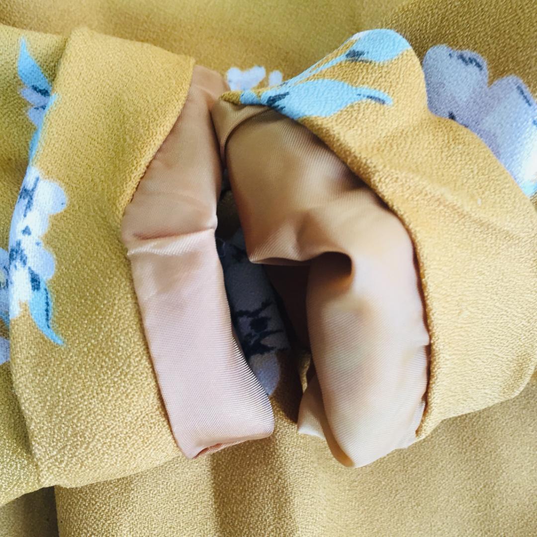 C0709 アース ミュージックアンドエコロジー【S】 花柄 長袖 ワンピース 黄色_画像8