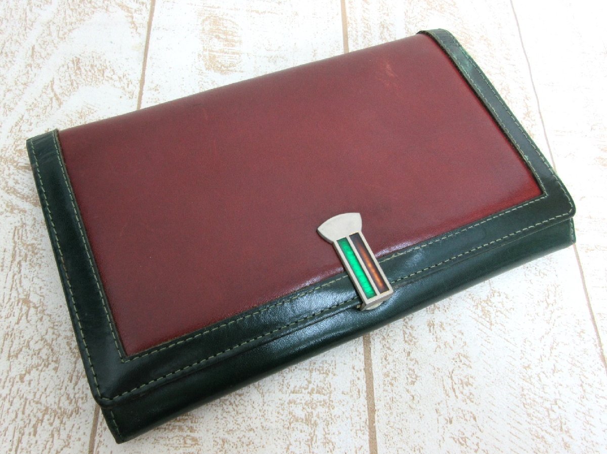レトロ レザークラッチバッグ 財布 ヴィンテージ レディース 中古/USED