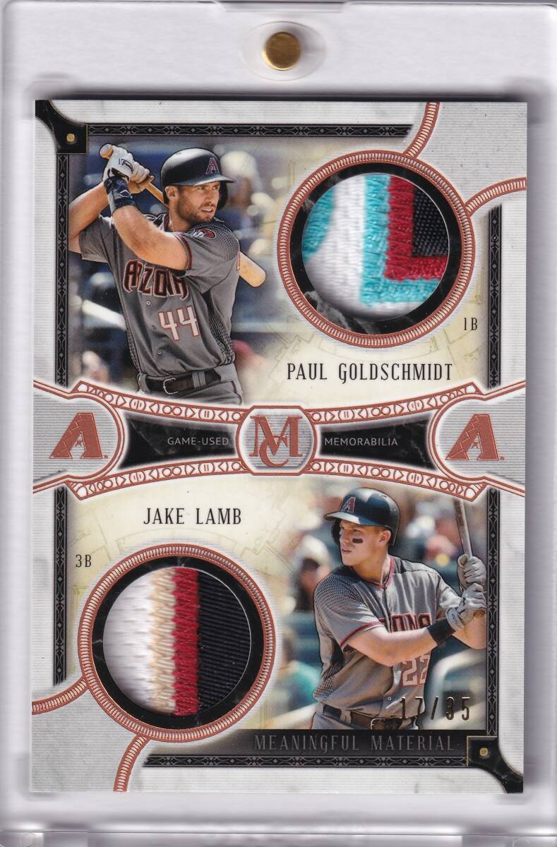 【35枚限定】PAUL GOLDSCHMIDT & JAKE LAMB 2018 TOPPS MUSEUM COLLECTION DUAL PATCH CARD / ゴールドシュミット / ダイアモンドバックス