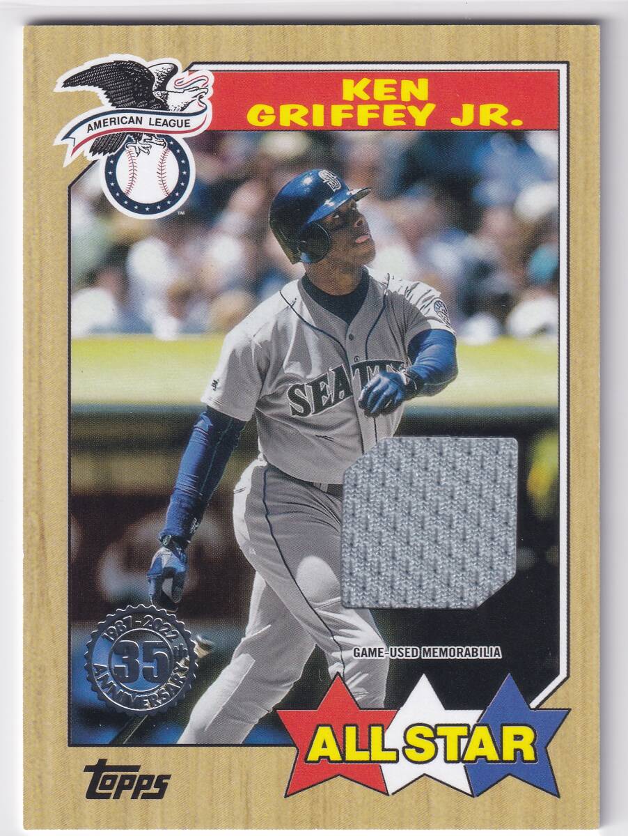 ケン・グリフィーjr. 2022 TOPPS SERIES TWO 1987 ALL-STAR BASEBALL RELIC CARD KEN GRIFFEY JR. / マリナーズ / ジャージーカード