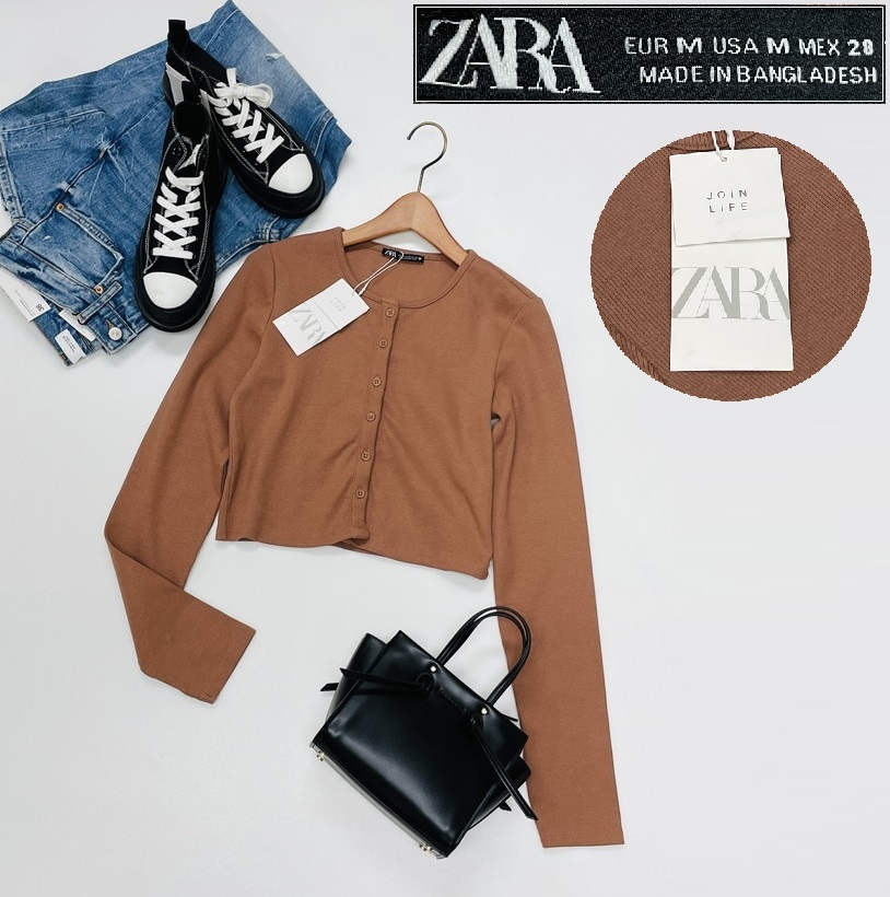 M/ ZARA ブラウン 長袖カーディガン レディース タグ カジュアル M/ ZARA ブラウン 長袖カーディガン レディース タグ カジュアル