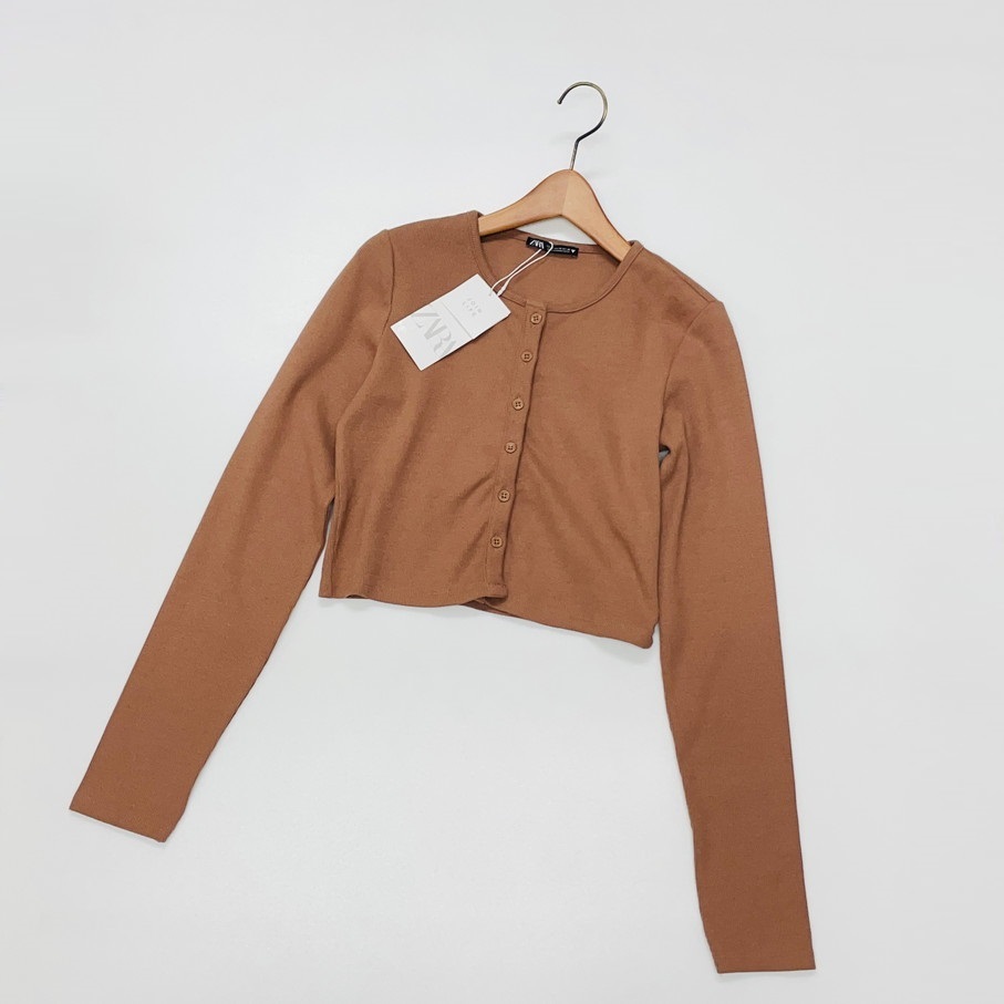 M/ ZARA ブラウン 長袖カーディガン レディース タグ カジュアル M/ ZARA ブラウン 長袖カーディガン レディース タグ カジュアル