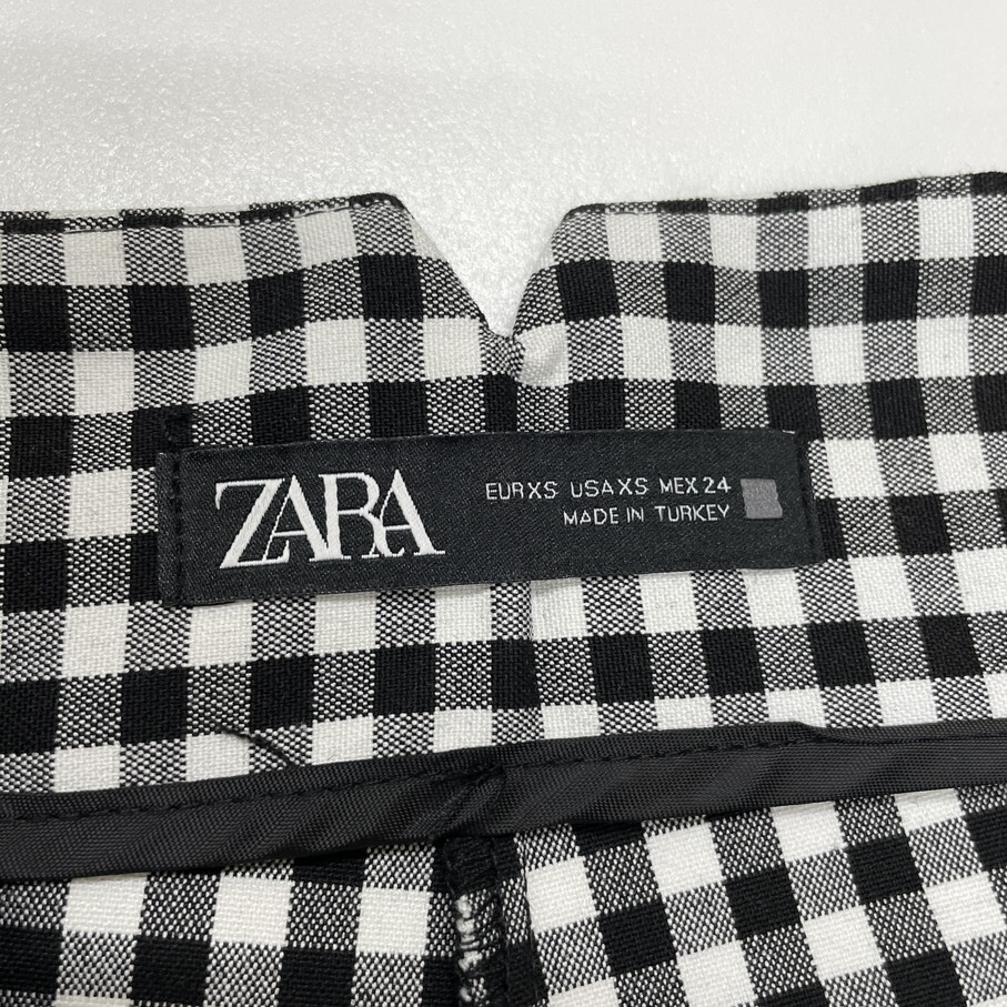 XS/ ZARA ギンガムチェック パンツ レディース ブラックホワイト XS/ ZARA ギンガムチェック パンツ レディース ブラックホワイト