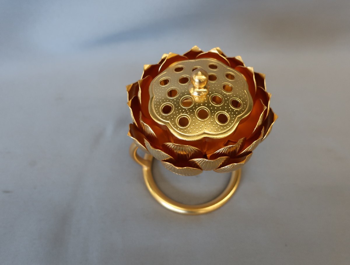 蓮華香炉 蓮華持香炉 蓮 お香 柄香炉 K-1195 仏壇・仏具 蓮華香炉 蓮華持香炉 蓮 お香 柄香炉 K-1195 仏壇・仏具