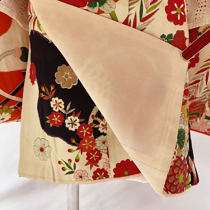 409ag15◎七五三 三歳 女児 着物&長襦袢 アンティーク 一つ身◎