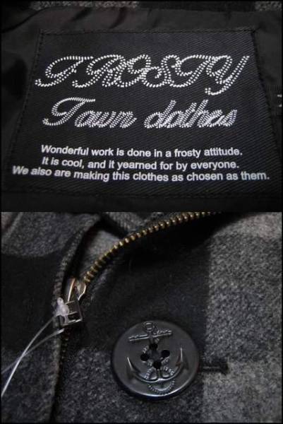 新品 FROSTY フロスティバッファローチェック Pコート ライダースPコート ピーコート M_画像3