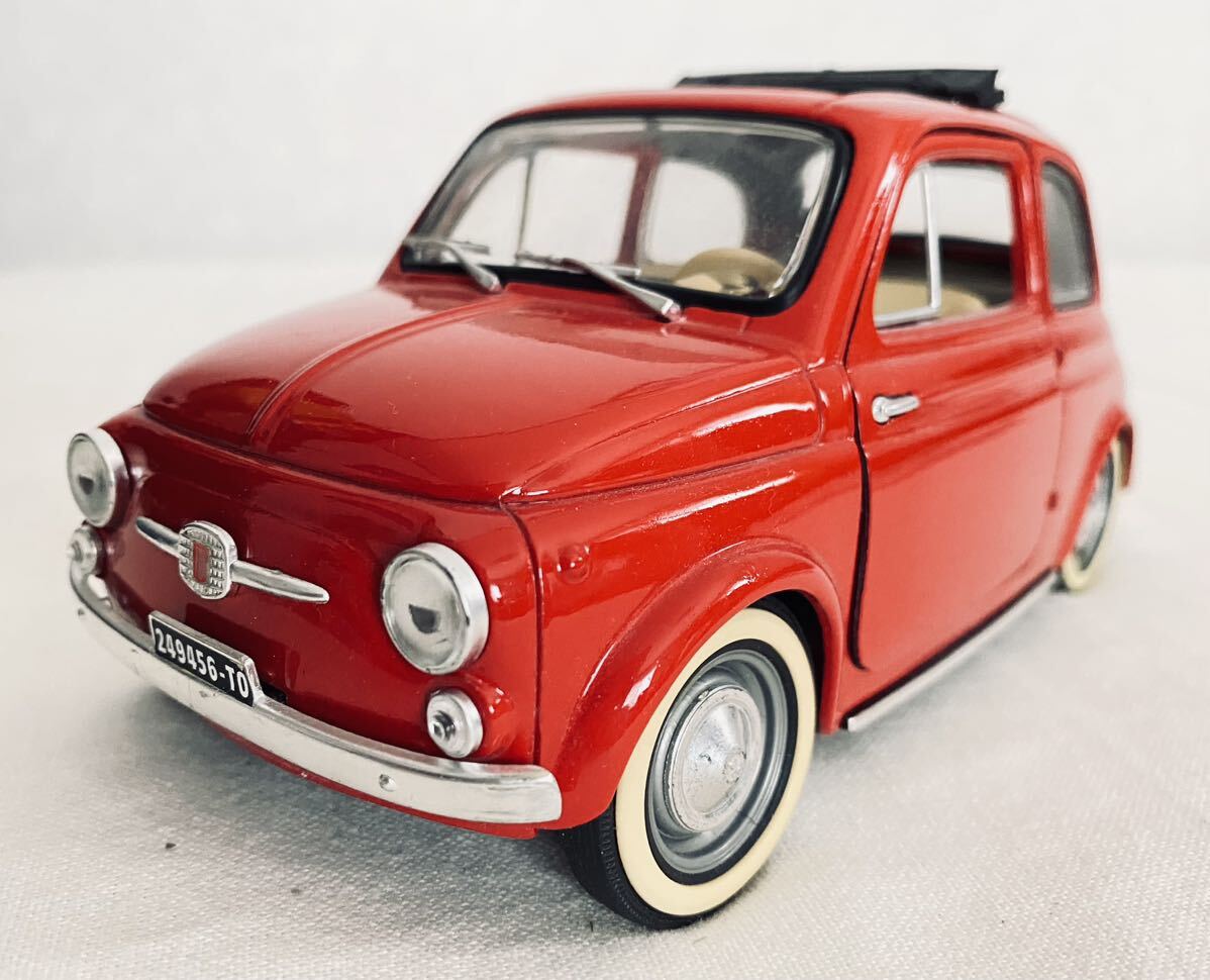 1/18 FIAT 500 Open Top フィアット500 オープントップ　レッド　ミニカー　SoLiDo ほぼ未使用