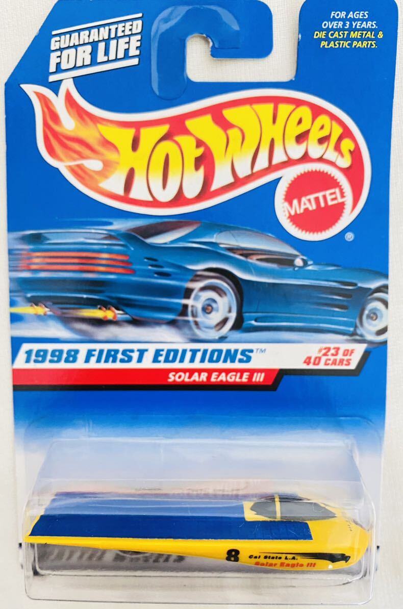 Hot wheels Mattel 1998 First Editions #23 of 40 Cars SOLAR EAGLE Ⅲ 1998初版40台の23番目　イエロー　ミニカー　希少品　未使用