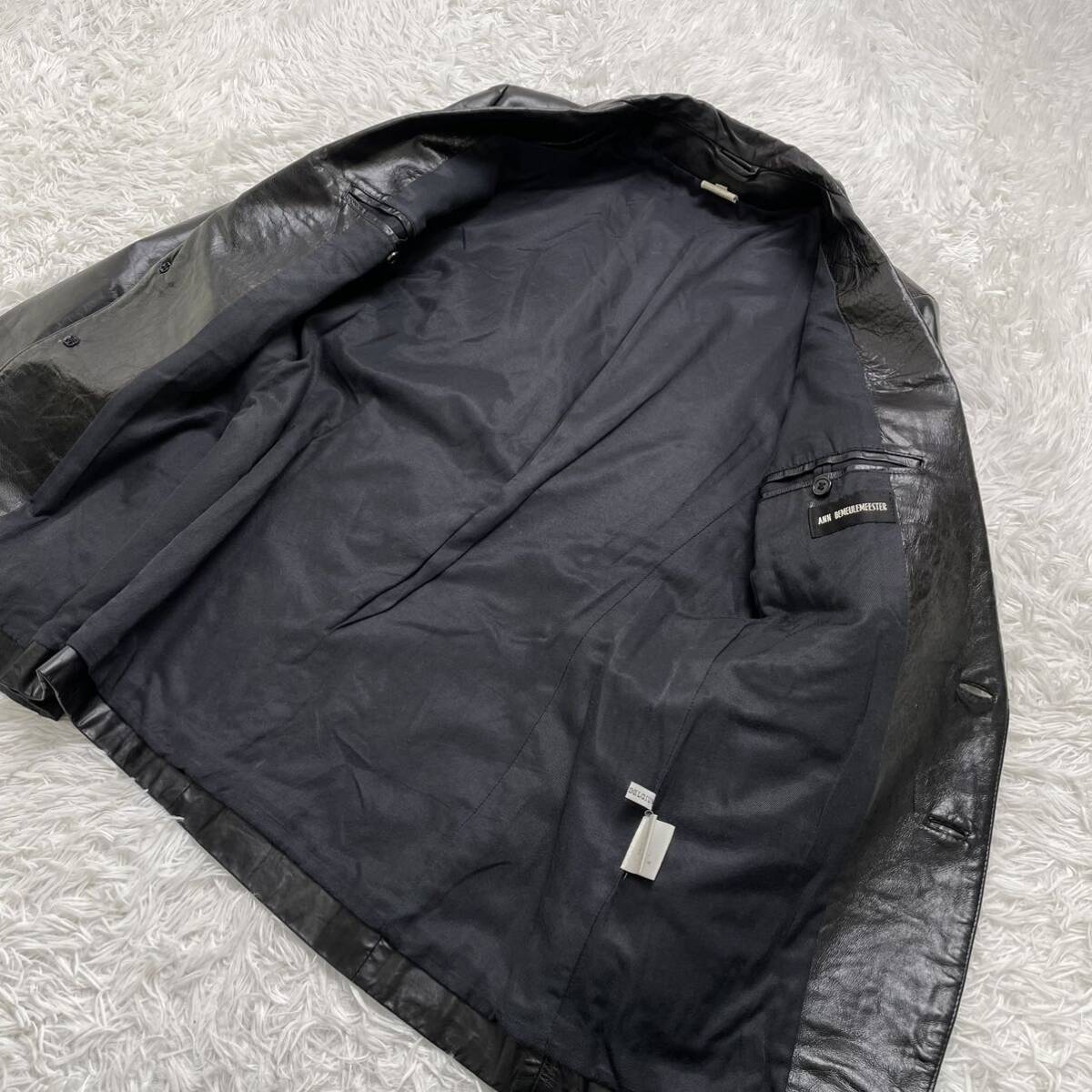 美品】Ann Demeulemeester アンドゥムルメステール レザー 美品】Ann Demeulemeester アンドゥムルメステール レザー