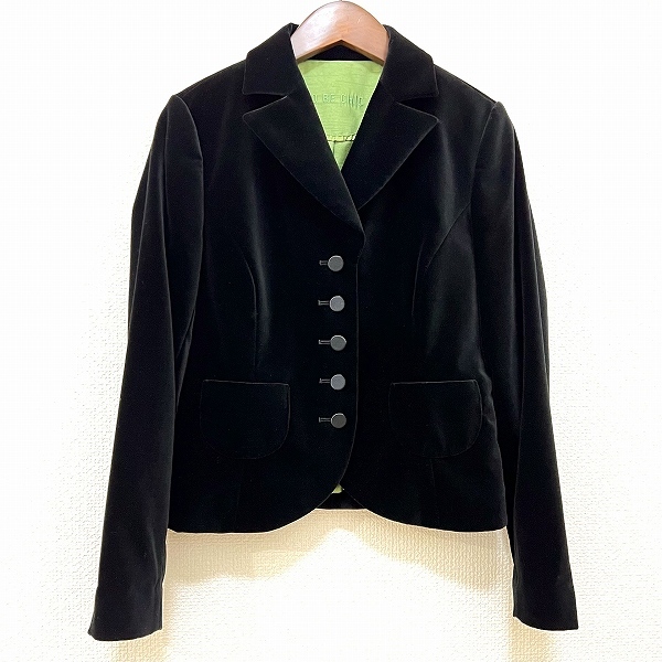 #wnc toe Be Schic TO BE CHIC jacket 40 black green velour style short lady's [895472]