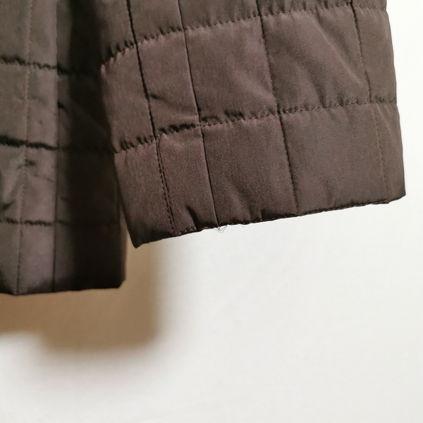 #wnc バーバリー BURBERRY ジャケット キルティング 中綿 スナップボタン 38 茶系 シルク混 レディース [905120]