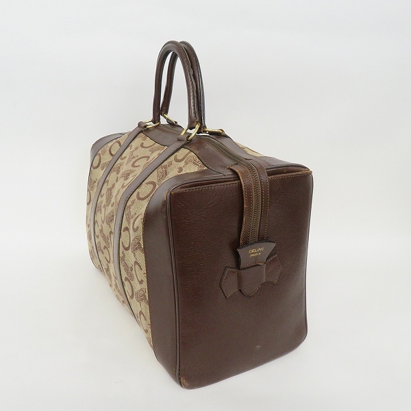 #anb セリーヌ オールドセリーヌ CELINE ボストンバッグ 馬車柄 Cマカダム ベージュ 茶 レディース [903081]