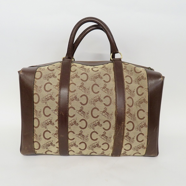 #anb セリーヌ オールドセリーヌ CELINE ボストンバッグ 馬車柄 Cマカダム ベージュ 茶 レディース [903081]
