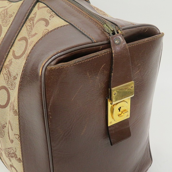 #anb セリーヌ オールドセリーヌ CELINE ボストンバッグ 馬車柄 Cマカダム ベージュ 茶 レディース [903081]