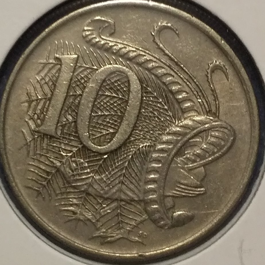 (C-819)　オーストラリア　10セント白銅貨　1969年　コトドリ　③