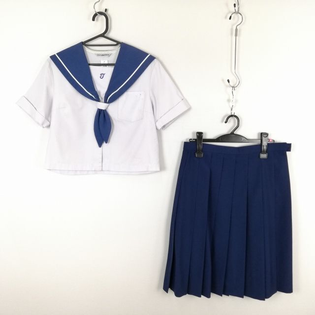 1円 セーラー服 スカート 上下2点セット L 夏物 半袖 緑3本線 1円 セーラー服 スカート 上下2点セット L 夏物 半袖 緑3本線
