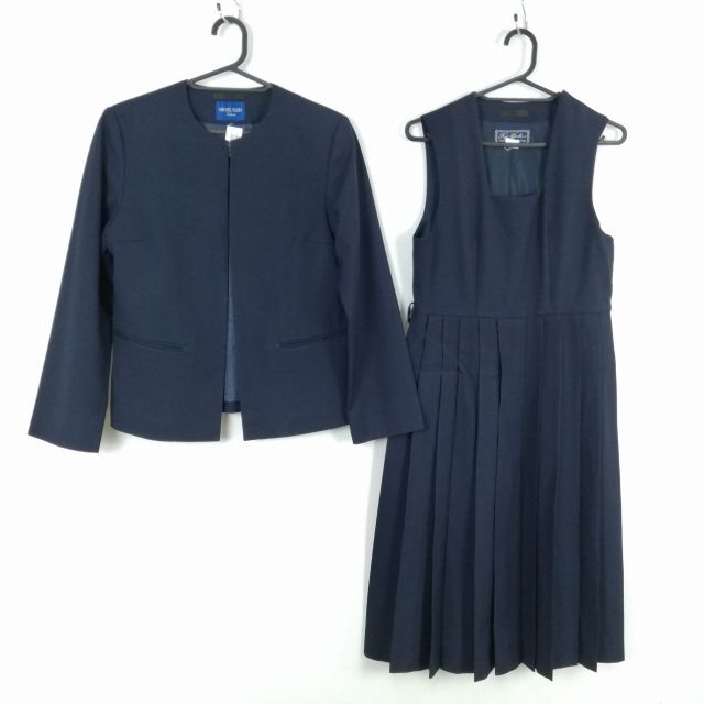 1円 ジャケット ジャンパースカート 上下2点セット 155A ミッシェルクラン 冬物 女子 学生服 中学 高校 紺 制服 中古 ランクC NA4427