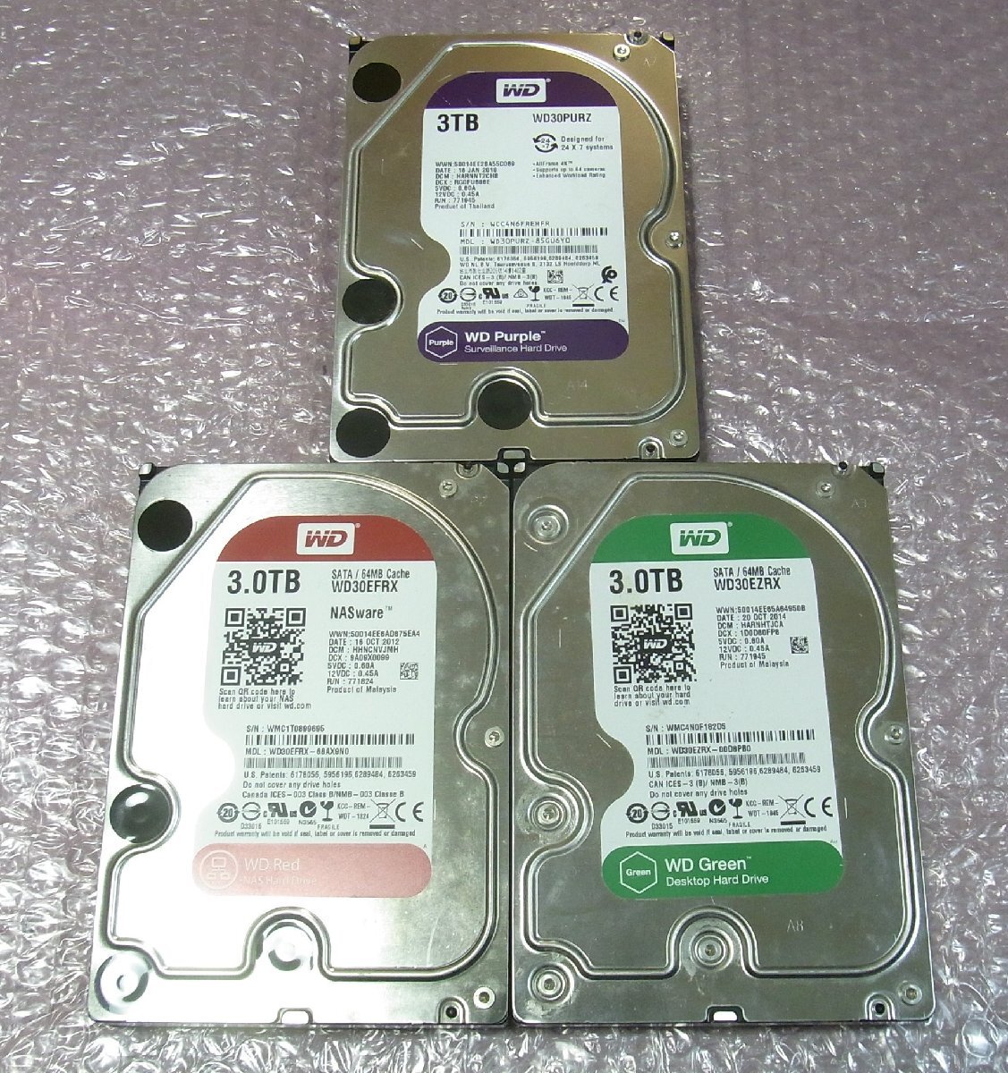 B41394 3.5インチ HDD 3TB 3個セット 判定正常