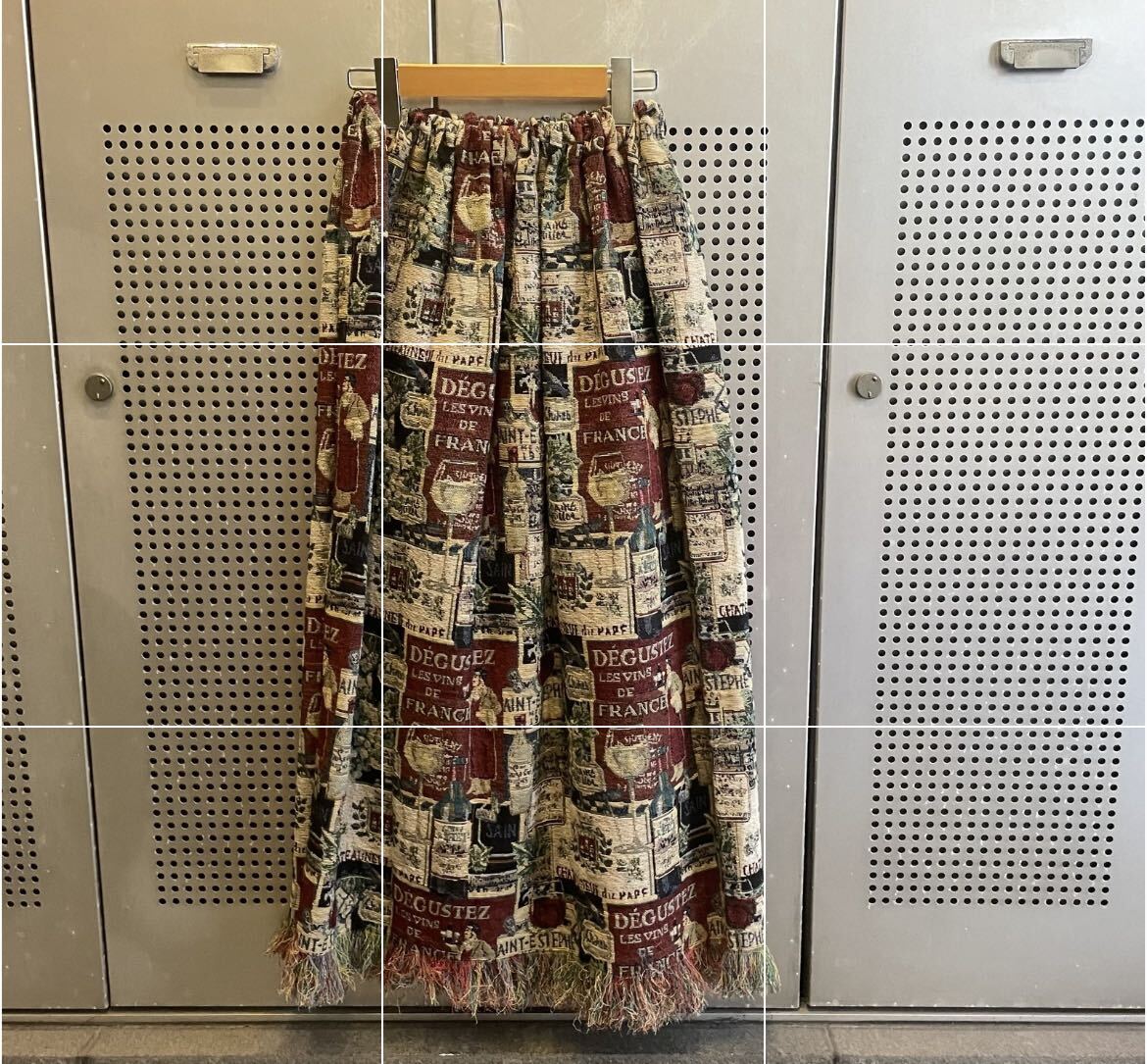 古着　ヴィンテージ　vintage スカート　ロングスカート　ゴブランスカート　リメイク　リメイクスカート　フリンジスカート　個性派