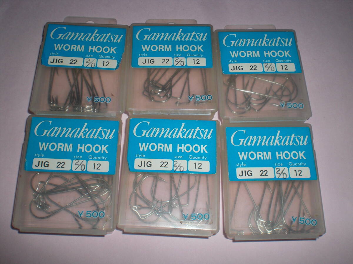 がまかつ ワームWORMHOOK 銀 JIG22 2/0号 12針入り6 がまかつ ワームWORMHOOK 銀 JIG22 2/0号 12針入り6