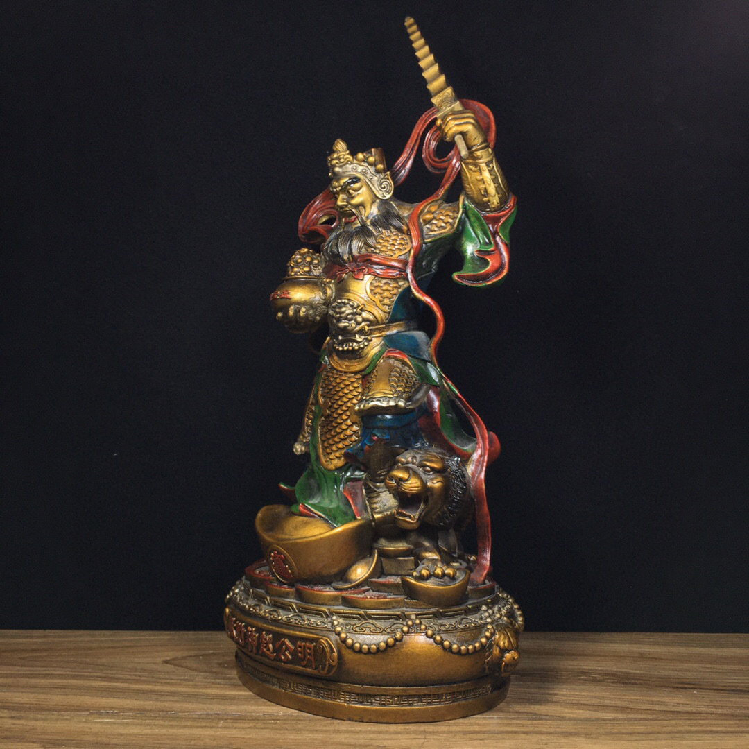 蔵友館蔵品・銅製・金鍍・彩繪・蓮花生大師像】・希少珍品・置物 蔵友館蔵品・銅製・金鍍・彩繪・蓮花生大師像】・希少珍品・置物