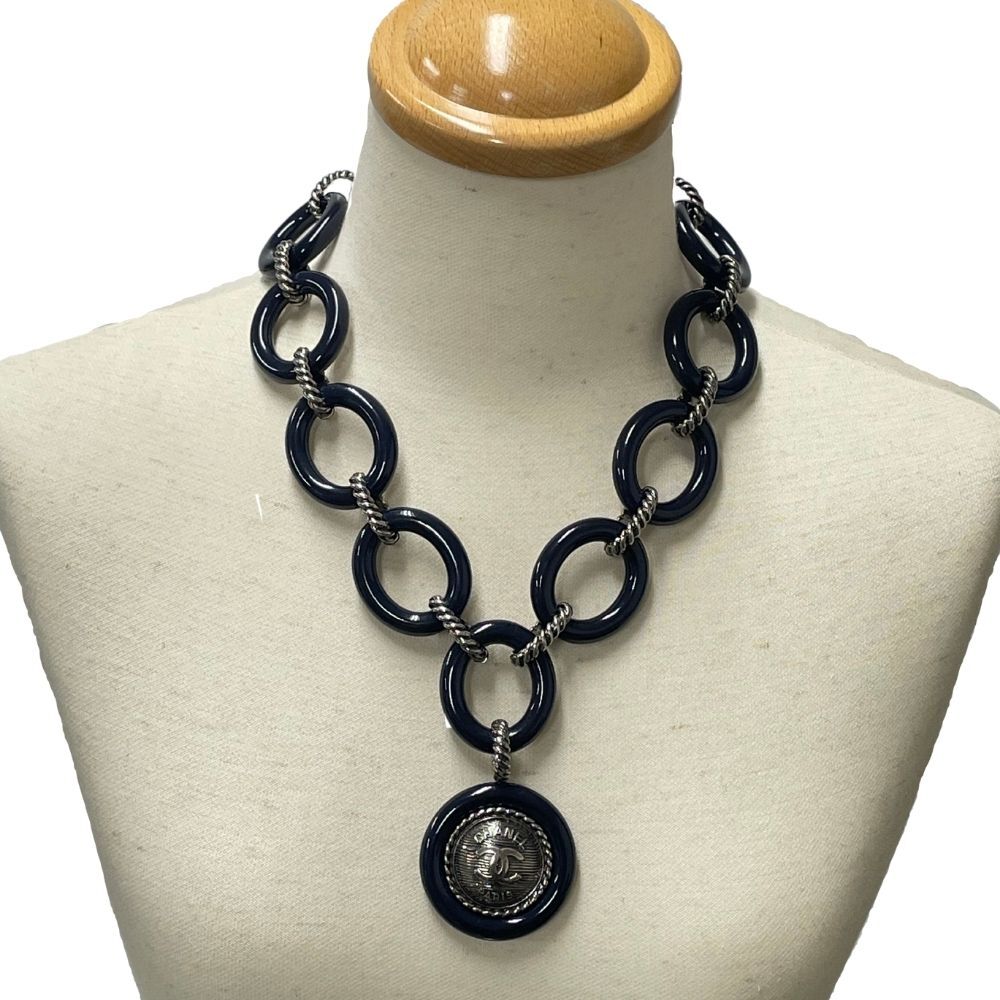 CHANEL シャネル B18 A ココマーク ネックレス ネイビー×シルバー系 正規品 / 31538