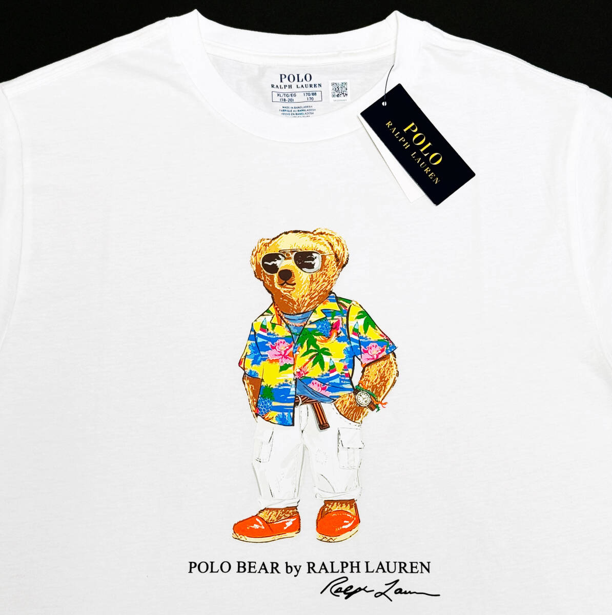ポロ ラルフローレン・ポロベアープリントTシャツ・ホワイトXL ポロ ラルフローレン・ポロベアープリントTシャツ・ホワイトXL