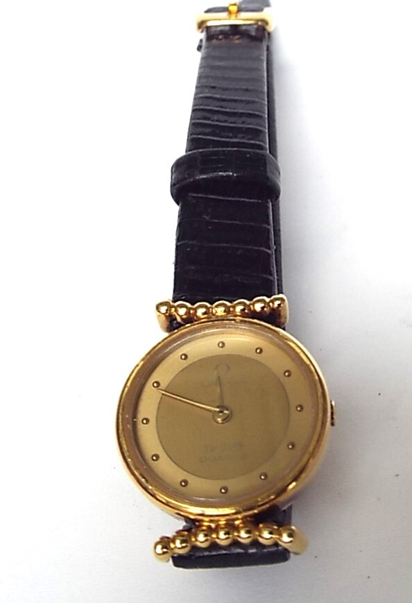 中古　＊ OMEGA　オメガ　デビル　金ケース　18K　750　1353　　レディース腕時計　　（ジャンク扱い）:　IC-３