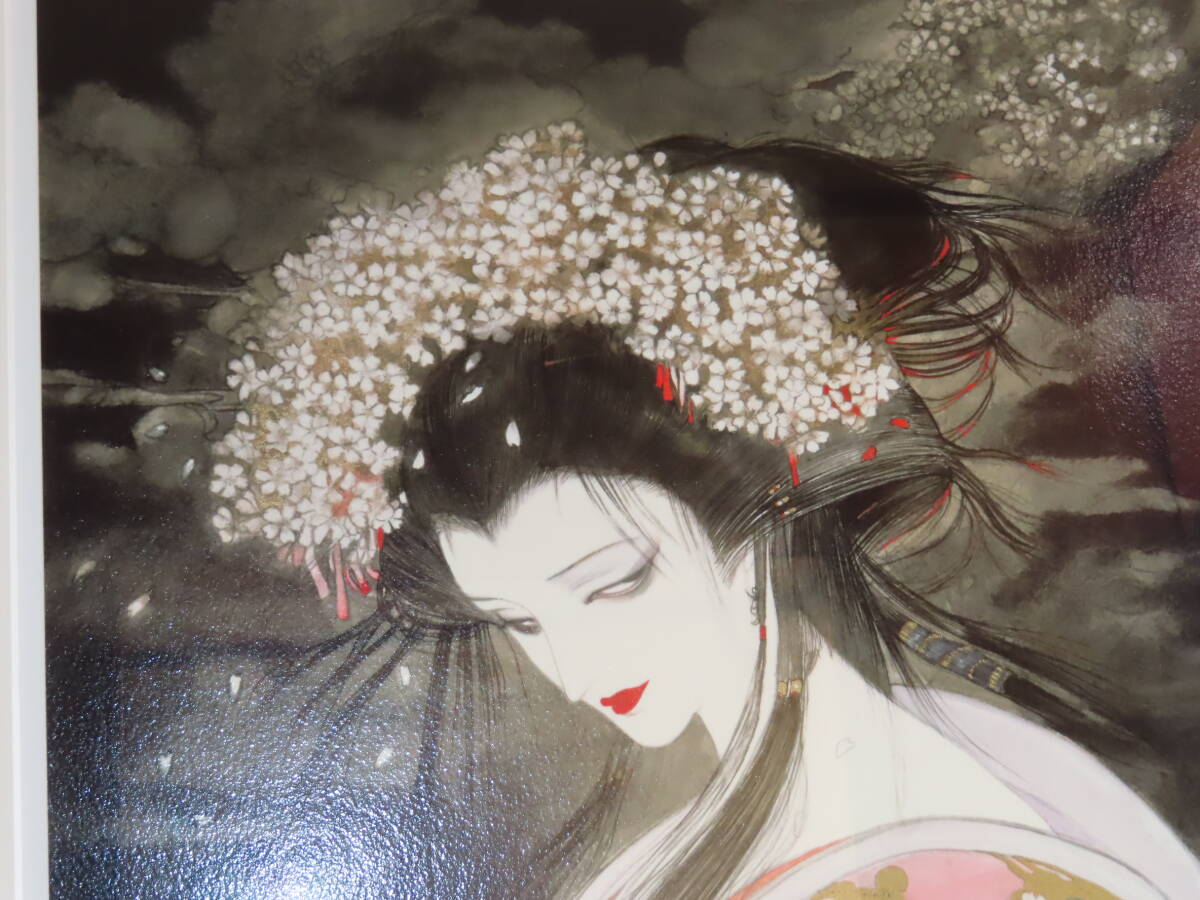 天野喜孝 「桜姫」 ミクスドメディア 直筆サイン・エディション・作品証明書有り 真作 天野喜孝 額装 桜姫 ミクスドメディア 直筆サイン入り